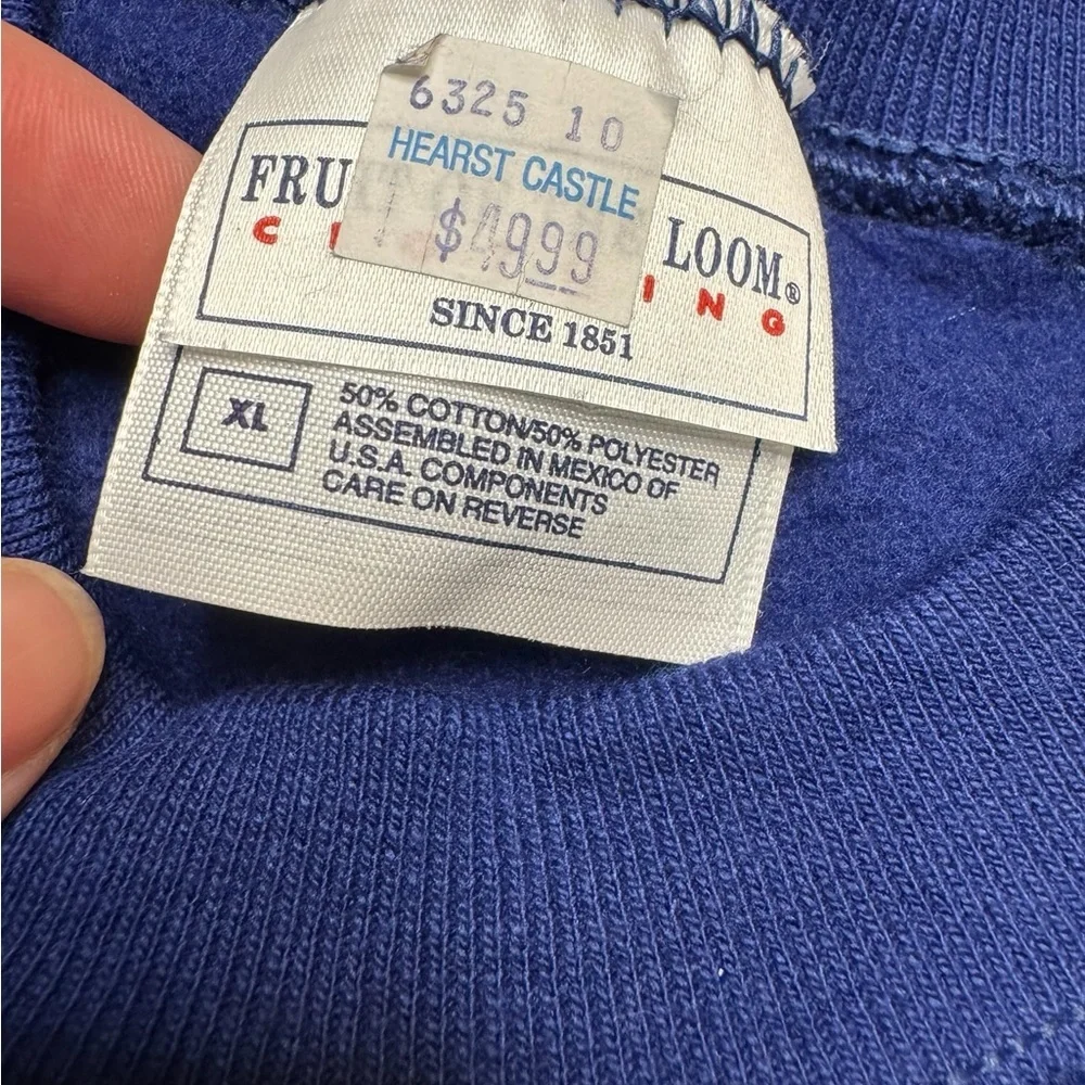 💙 Vintage Hearst Castle Fruit of the Loom Crewneck Sweatshirt XL USA‎ 🇺🇸